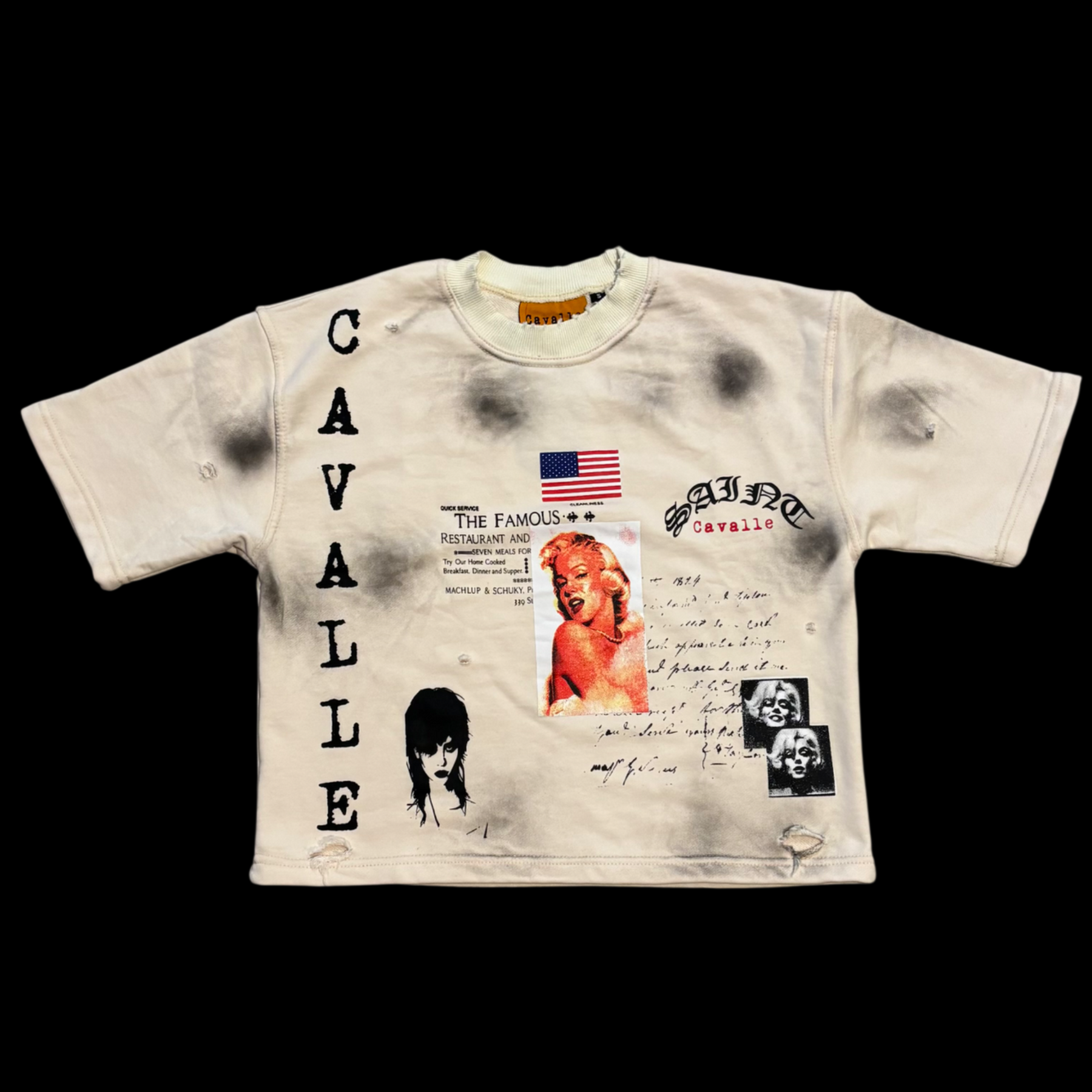 Dirty Monroe Cropped Tee (Cream)