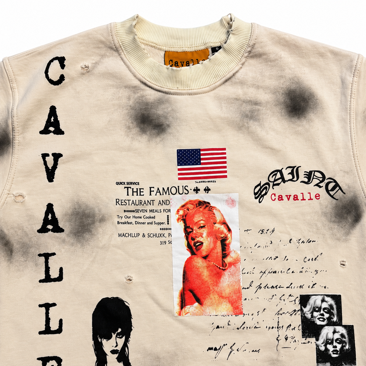 Dirty Monroe Cropped Tee (Cream)