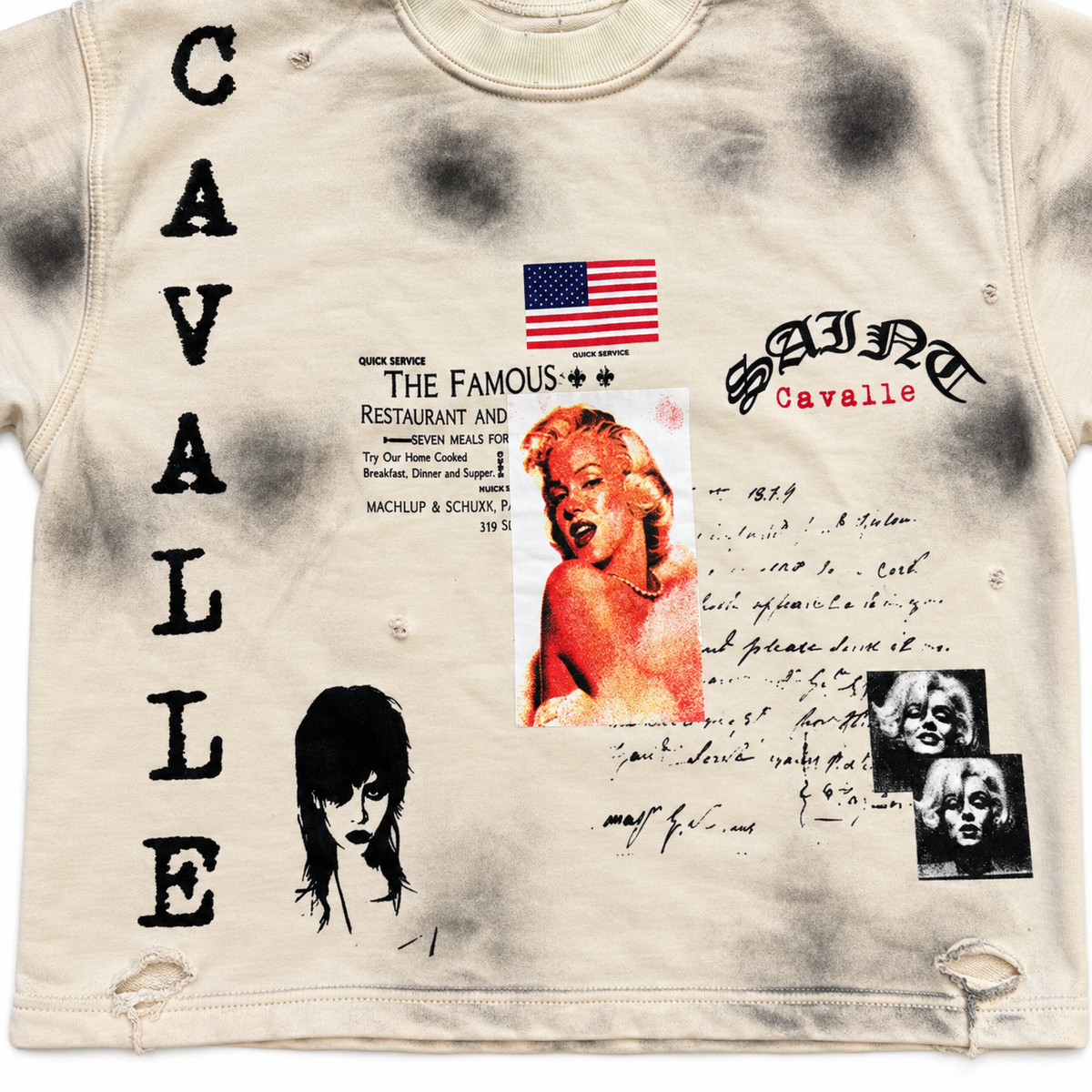 Dirty Monroe Cropped Tee (Cream)