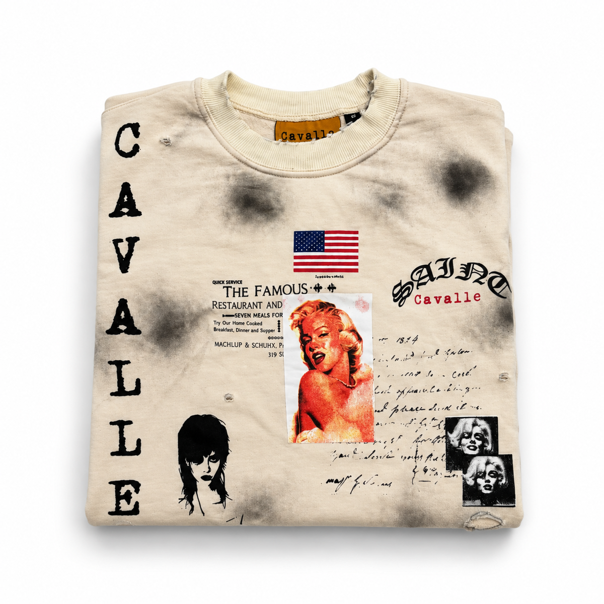 Dirty Monroe Cropped Tee (Cream)
