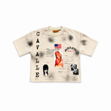 Dirty Monroe Cropped Tee (Cream)