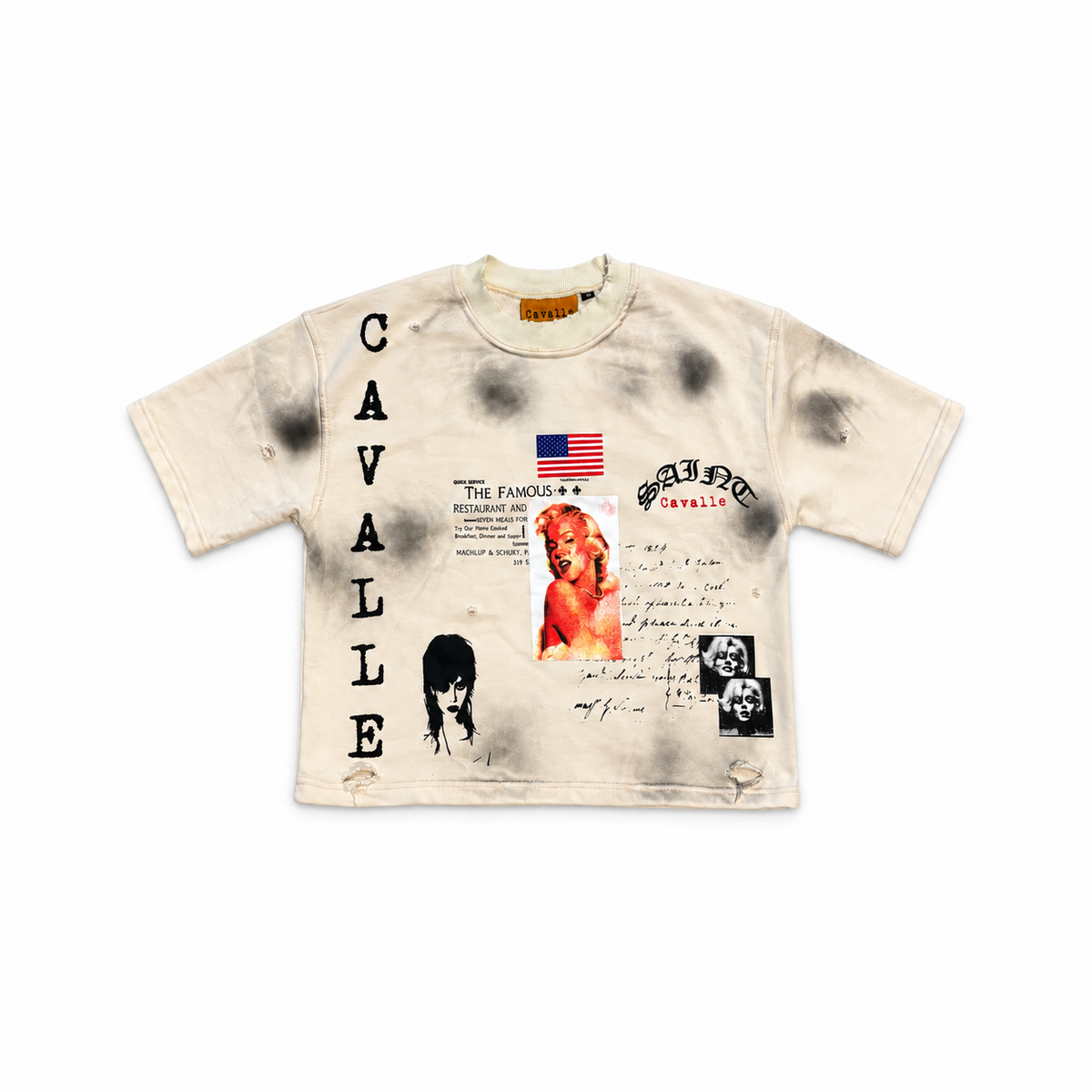 Dirty Monroe Cropped Tee (Cream)