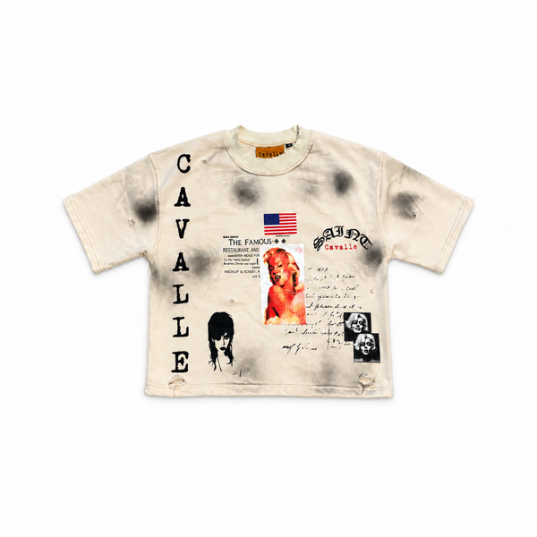 Dirty Monroe Cropped Tee (Cream)